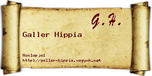 Galler Hippia névjegykártya